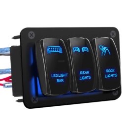 Panel 3 Przełączników Kołyskowych 12V
