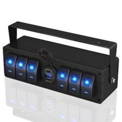 Panel 6-przełącznikowy kołyskowy z podwójną ładowarką USB QC3.0
