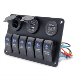 Carling 6x panel włączników akcesoriów gniazdo USB zapalniczki woltomierz 12V