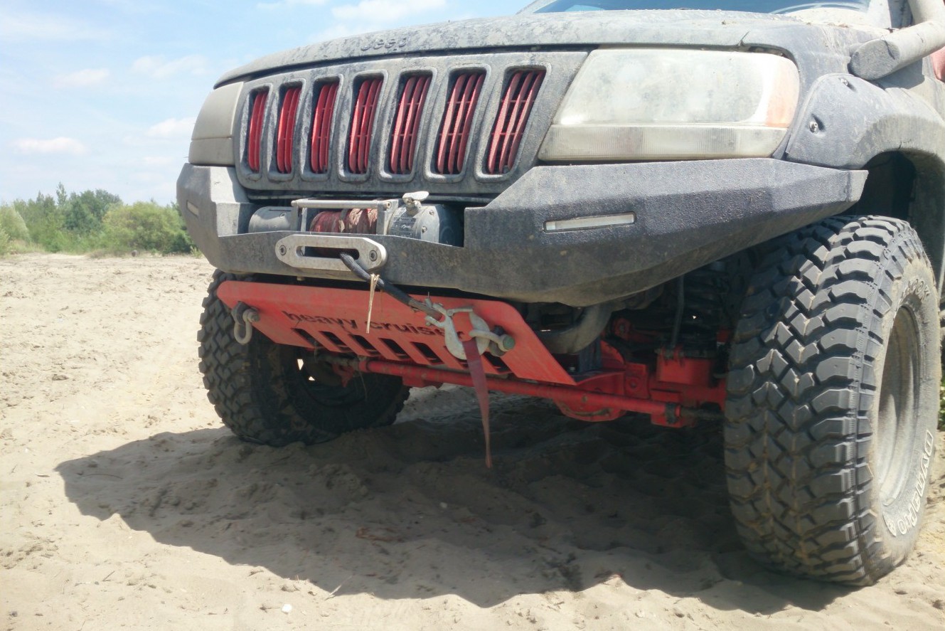 Osłona czołowa z uchwytami do holowania Jeep Grand Cherokee WJ WG 1999-2004 czerwona - obrazek 2